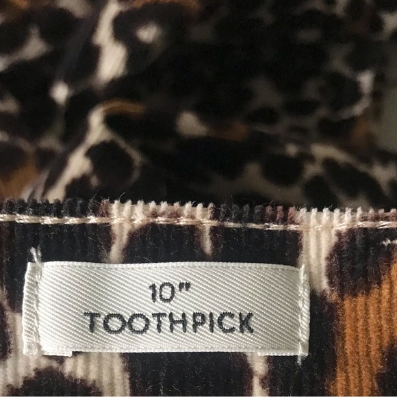 J. CREW ReImagined High Rise Animal Print Pants Stretch Corduroys Jeans - Picture 8 of 12